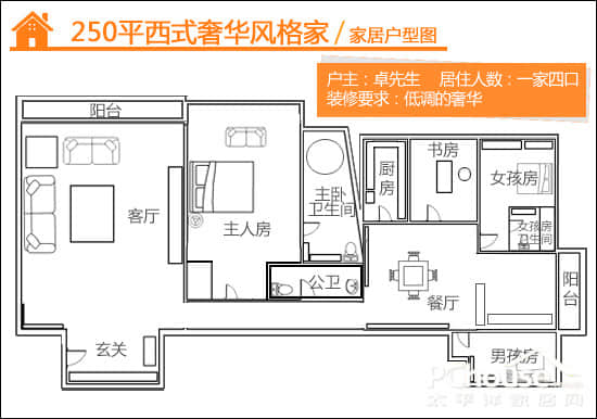 250平低调奢华 210万豪装现代西式美家